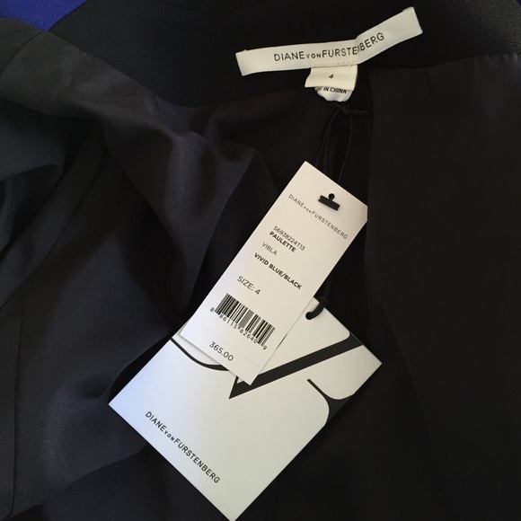 DVF Paulette Jacket in Vivid Blue/Black - Picture 4 of 4